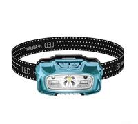 Lampe frontale rechargeable avec éclairage contrôlé par vague et charge de type C pour la course, la pêche, le camping, la randonnée et les tâches sur le terrain (A)