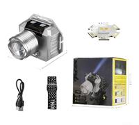 Lampe frontale rechargeable avec système de mise au point zoom, activation par ondes manuelles et batterie de 2400 mAh pour sports de nuit, recherche sur le terrain et travaux d'infrastructure (D)