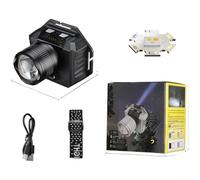 Lampe frontale rechargeable avec système de mise au point zoom, activation par ondes manuelles et batterie de 2400 mAh pour sports de nuit, recherche sur le terrain et travaux d'infrastructure (C)