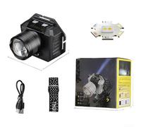 Lampe frontale rechargeable avec système de mise au point zoom, activation par ondes manuelles et batterie de 2400 mAh pour sports de nuit, recherche sur le terrain et travaux d'infrastructure (B)