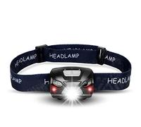 Lampe Frontale Rechargeable, Lampe Frontale à LED avec 6 Modes d'Éclairage, Torches Frontales Super Brillantes avec LEDs Blanches et Rouges, Phare Étanche pour le Camping, Randonnée et Lecture