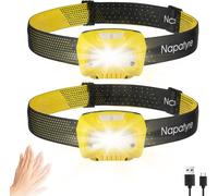 Lampe Frontale Rechargeable, Super Lumineux Torche Frontale Led Puissante Avec Voyant Rouge, 6 Modes D'éclairage & 45° Réglable Pour Course/Camping/Pêche (2 Pièces¿