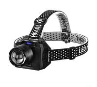 Lampe frontale rechargeable zoomable avec détecteur de mouvement, batterie 2400 mAh et faisceau stable pour sentiers de randonnée, toit et entretien d'équipement (D)