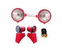 Lampe frontale rouge avec supports et interrupteur pour tracteur Massey Ferguson 135 150 202 204 20C 2135 2200 230 245 2500 etc
