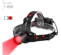 Lampe Frontale Rouge, Puissante Lampes Frontales Led Rechargeable Avec Lumière Rouge Phare De Chasse Zoom Capable Pour L'astronomie, La Vision Nocturne Et La Chasse(Lumière Rouge Et Blanche)