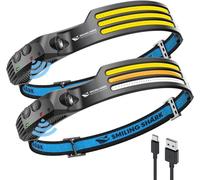 Lampe Frontale - Smiling Shark - 230° Angle Large - 3 LED - Rechargeable USB - Multi-Couleurs