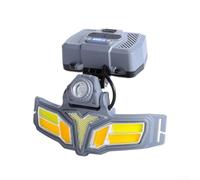 Lampe frontale solaire à détection de mouvement avec faisceau réglable de 90 degrés et éclairage de sécurité rouge bleu pour voyage en pleine nature (A)