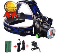 Lampe Frontale - TD® - Zoom 1800 Lumens - Aluminium - 9 LED UV - Rechargeable