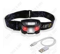 Lampe frontale - TECH DISCOUNT - Phare LED Rouge - Rechargeable USB - 160 Lumens - Étanche IPX5