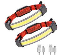 Lampe Frontale Ultra Puissante, Lampe Frontale Rechargeable par USB, Lampe Frontale à LED 1000 Lumens 3 Modes de Lumière, 230° Réglable pour Running/Travail/Pêche/Extérieur étanche Torches (2 Pcs)