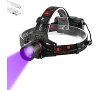 Lampe Frontale Uv Rechargeable, Lampes Frontales À Lumière Ultraviolette 395-400nm Violet Blacklight Lampe Frontal Pour La Chasse Aux Scorpions, Fuites Automatiques De Cvc D'huile, Pêche