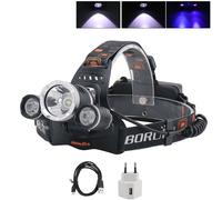 Lampe Frontale Uv Violet 395nm, Rechargeable Par Usb, Idéale Pour La Chasse Ou Le Camping, Batterie 18650