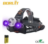 Lampe Frontale Uv Violet, 6000lm + 2 X Xpe, 395nm, 3 Modes, Chargeur Usb, Pour Recherche Et Pêche