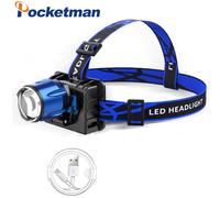 Lampe Frontale Uv Violette Rechargeable Par Usb, 2 En 1, Lumière Frontale Zoomable