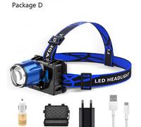 Lampe Frontale Violette À Led Uv 8000lm, Batterie 395nm, Chargeur Usb Intégré, Capteur