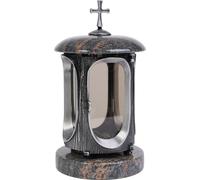 Lampe funéraire avec croix argent gneiss