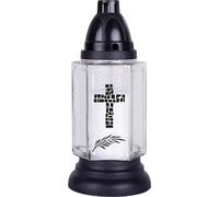 Lampe funéraire en verre avec croix Brava blanc
