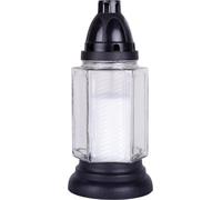 Lampe funéraire en verre env. 24cm blanc