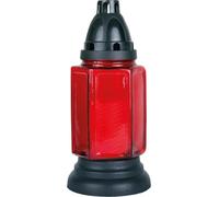 Lampe funéraire en verre env. 24cm rouge