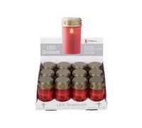 Lampe funéraire LED, rouge sans pile 1 pc
