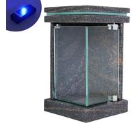 Lampe funéraire porte d'angle granit gneiss éclairage LED