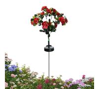 Lampe Funéraire Solaire - Lampe À Fleurs Artificielles, Décoration Commémorative Extérieure, Éclairage Résistant Aux Intempéries | Utilisation D'accent De Patio De Cimetière De Jardin De Cour