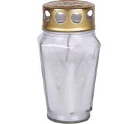 Lampe funéraire verre "coin" blanc