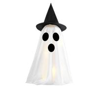 Lampe Ghost LED - illumine la décoration d'Halloween, veilleuse alimentée par batterie | Fantôme étrange avec chapeau ou pour la cour de patio de table, fêtes festives