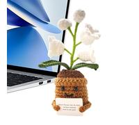Lampe Giglio della Valle au crochet, Lampe de table de Giglio - Lampe de nuit mignonne au crochet avec des fleurs - Pot de artificiel de table au crochet avec des veilleuses pour San