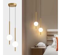 Lampe globe moderne, lampe de chevet suspendue LED minimaliste pour chambre à coucher, éclairage de plafond haut, noir linéaire, pour salle à manger, salon, îlot de cuisine, hall d'entrée, 1 lumière