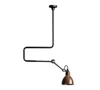 Lampe Gras - 312 Plafonnier Noir/Cuivre Brut/Blanc