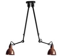 Lampe Gras N302 Plafonnier Double Mat Noir et Cuivre Brut