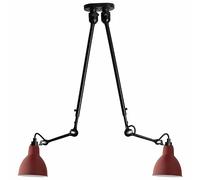Lampe Gras N302 Plafonnier Double Noir Mat et Rouge Mat