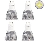 Lampe GU10 LED 5 x 1 W LED puce à intensité variable 5 W remplace halogène 50 W, Blanc Froid 6000 K, 520LM, angle d'éclairage 60 °, poires, Ø 48 x 70 mm AC 220 V 230 V, 4 pack