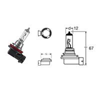 Lampe H11 NIGHT RACER 50 12V-55W / PGJ19-2 OSRAM