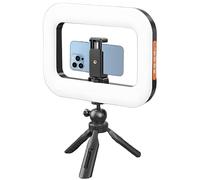 Lampe halo mobile - Accessoire lumineux compact à clipser, panneau de luminosité réglable, solution d'éclairage alimentée par USB | Idéal pour la création de contenu sur les réseaux sociaux, la