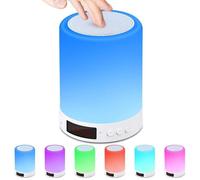 Lampe Haut-parleur Bluetooth,Lampe de Table de Chevet avec Capteur de Lumière Tactile de nuit avec Radio-réveil Radio FM,Lumièr 122