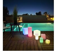 Lampe Extérieure Cube Avec Télécommande Blanc