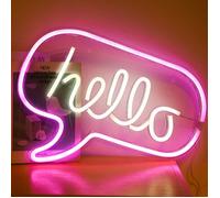 Home Deco Factory Lampe LED néon Hello LA10425 Acrylique USB Blanche
