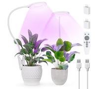 Lampe Horticole de Croissance LED 10W Spectre Complet 56 LEDs avec Pince | Lampe Plante Interieur avec Col de Cygne Flexible à 360°, Minuterie 4/8/12H, 3 Modes, Pince/ Piquet Installation- Lot de 2
