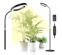 Lampe Horticole LED, Spectre Complet 380-800nm avec Minuterie 6/12/16H, 3 Modes & 10 Niveaux de Luminosité, Hauteur Réglable 57-170cm, pour Plantes d'Intérieur, Livrée avec Timer et Adaptateur