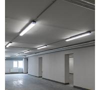 Lampe à diffuseur anti-humidité Plafonnier LED Lampe de garage LED anti-humidité Tube LED, branchement en série, protégé contre les jets d'eau, 1x LED 36W 4320lm blanc neutre, L 120 cm, lot de 6