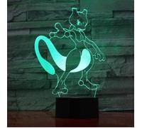 Lampe Illusion 3D LED veilleuse Pokemon Mewtwo 7 couleurs pour enfants tactile lampe de Table USB bb dormir belle LAMPE DECORATIVE