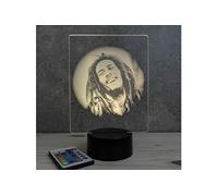 Lampe illusion 3D portrait Bob Marley Multicolore