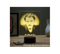 Lampe illusion 3D portrait Johnny Hallyday