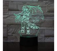Lampe Illusion 3D Veilleuse LED Final Fantasy Cloud Strife pour Halloween présent capteur tactile 7 couleurs avec télécommande lampe garçon fille