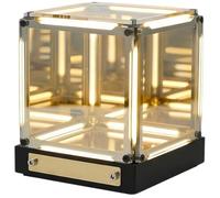 Lampe Infinite Space Abyss, Cube Tesseract 4D Infinite Space Abyss Light Touch Dimmable Infinity Mirror Cubes Rechargeable LED Hyper Cube Veilleuse(Warm)