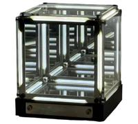 Lampe Infinite Space Abyss, Cube Tesseract 4D Infinite Space Abyss Light Touch Dimmable Infinity Mirror Cubes Rechargeable LED Hyper Cube Veilleuse(White)