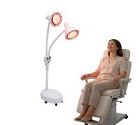 Lampe infrarouge 275 W 220 V - Double tête thérapeutique avec abat-jour double couche et protection contre les brûlures - Chauffage rouge pour la maison