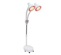 Lampe infrarouge 275 W 220 V - Lampe thérapeutique à double tête avec abat-jour double couche avec protection anti-brûlure et roues - Lampe à lumière rouge - Lampe chauffante pour la maison, le